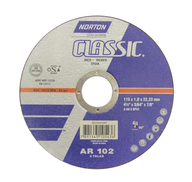 Disco de Corte para Aço e Inox Classic Norton AR102