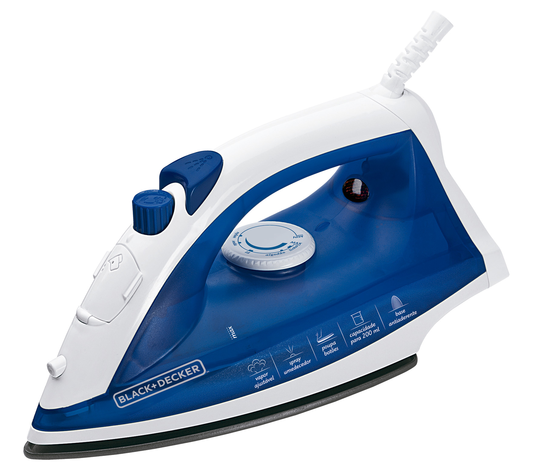 Ferro de Passar a Vapor Azul Black & Decker AJ2000AZ - 127 V