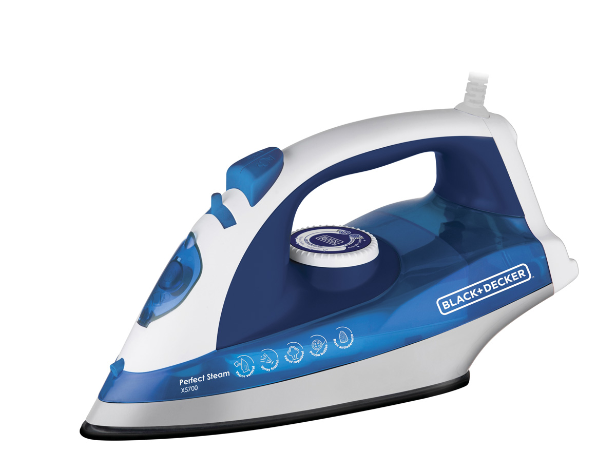 Ferro a Vapor Black & Decker X5700 Branco e Azul Antiaderente - 127V