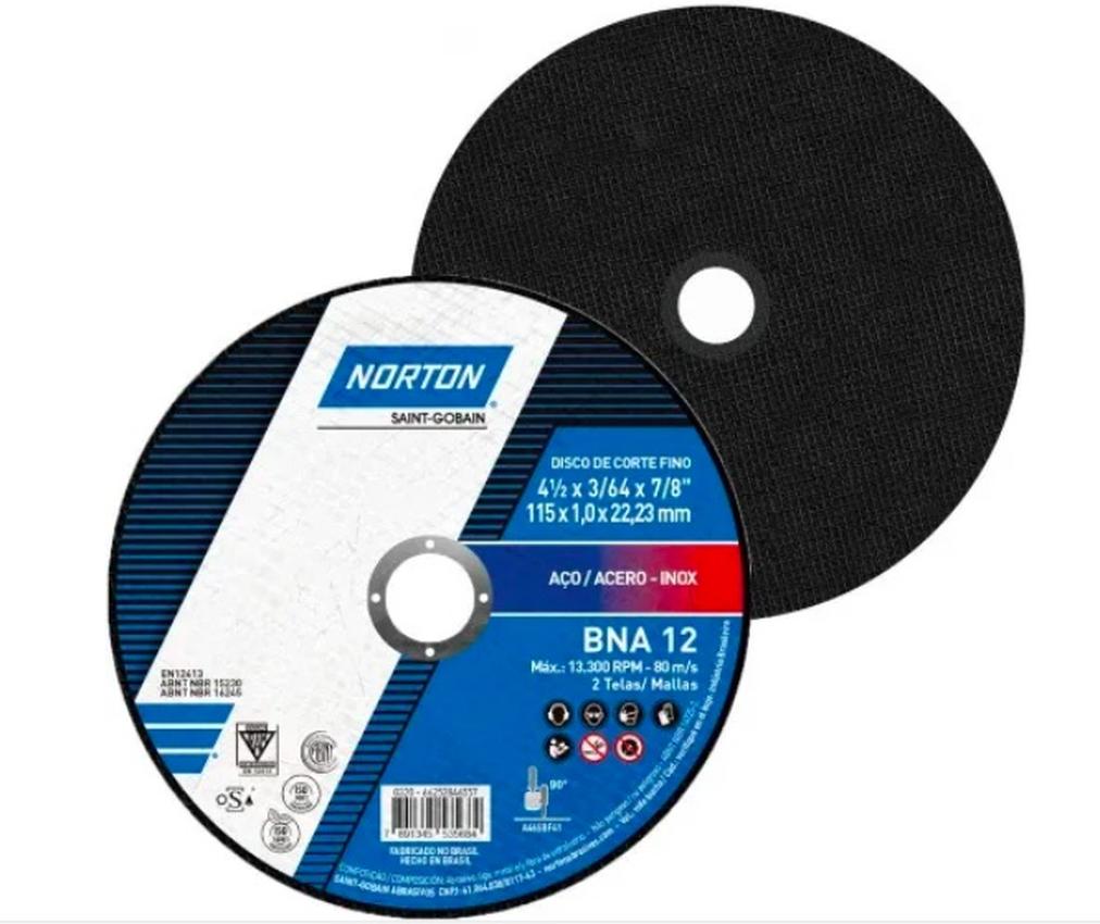 Disco de Corte para Aço e Inox Norton BNA 12 - 1
